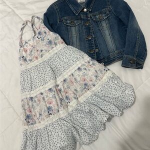Girls Denim Jacket and Tommy Bahama Dress Bundle Blue Kids Jean Jacket